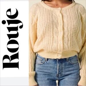 Rouje Azia Cardigan 34 coquille mohair blend sweater